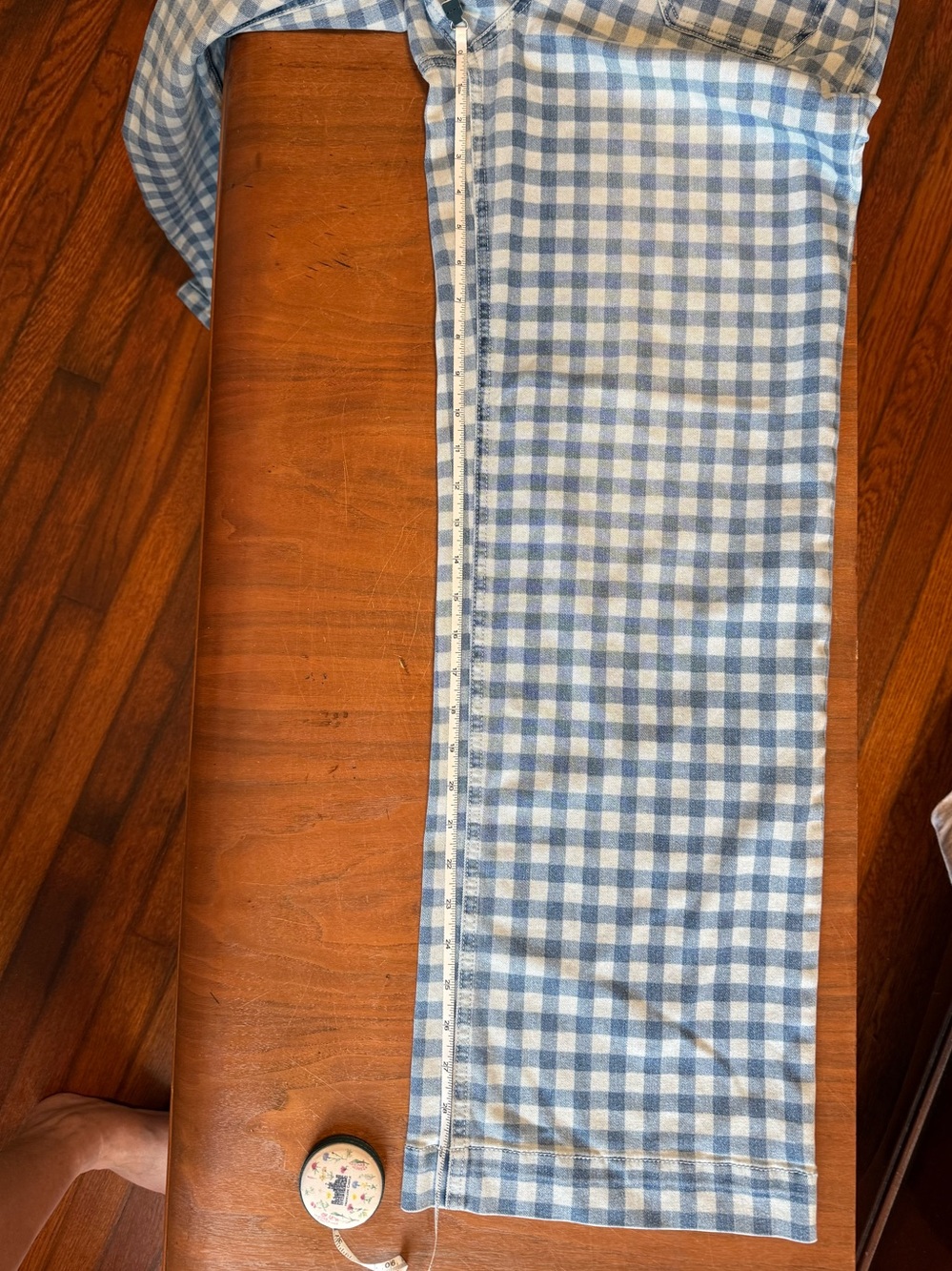 Versona Blue Gingham Wide-Leg Pants Sz 8 - Picture 11 of 12